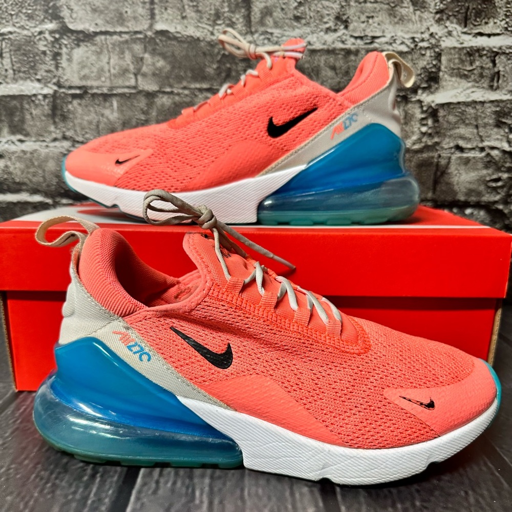 Nike Air Max 270 Running Shoes Sneaker Lava Glow Pink CI5856-600 Womens Size 8